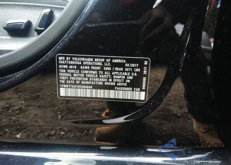 2017 Volkswagen Passat 1.8T Se from USA, damaged, VIN 1VWBT7A31HC064945